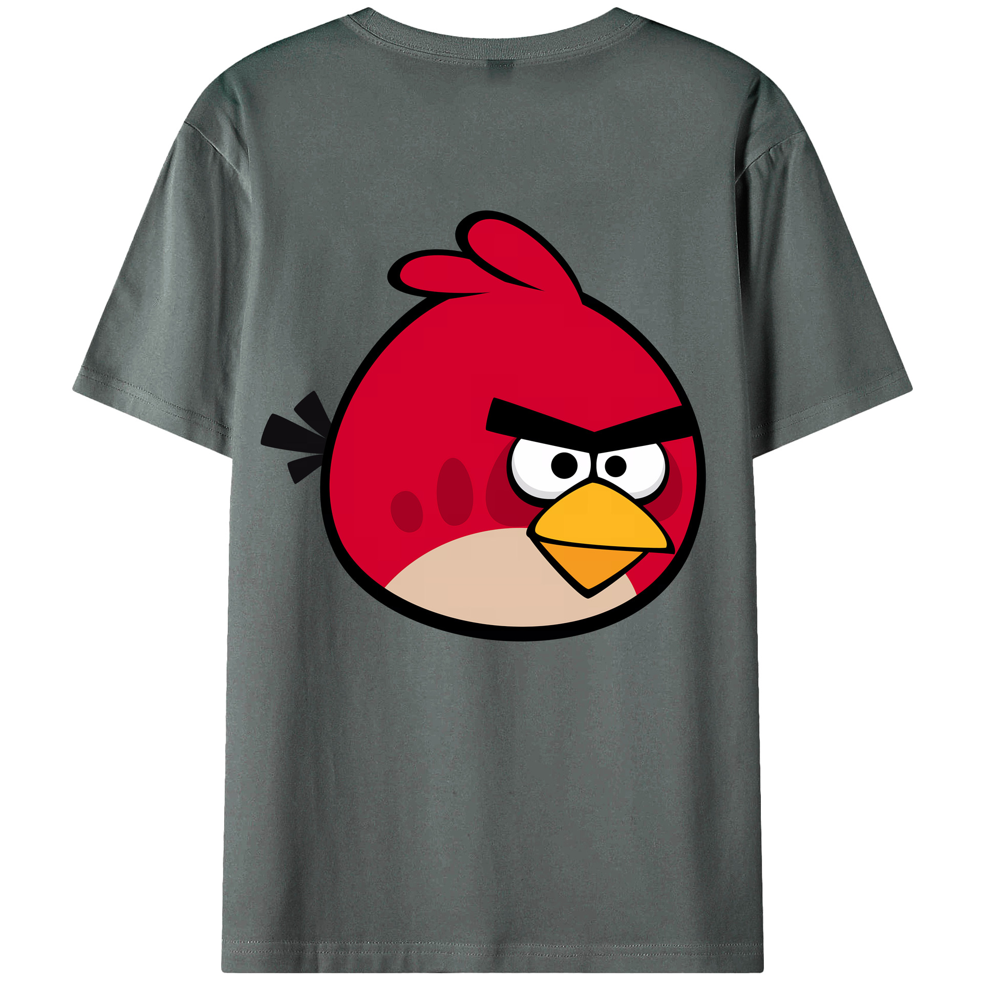 （画像用） Angry Birds アングリーバード 綿100％ メンズ半袖Tシャツ（バックプリント） 通気性